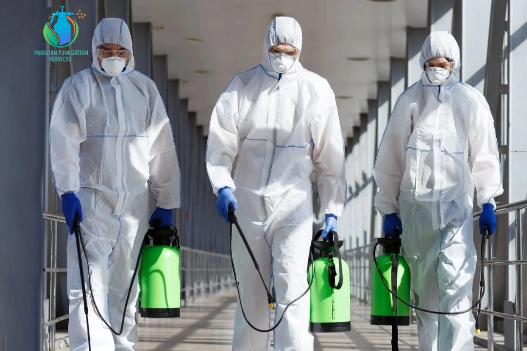Technician performing safe fumigation treatment
